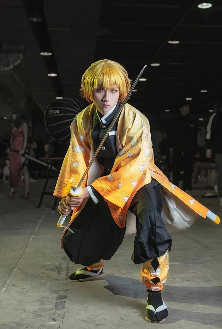 Kimetsu no Yaiba Agatsuma Zenitsu Cosplay Costume