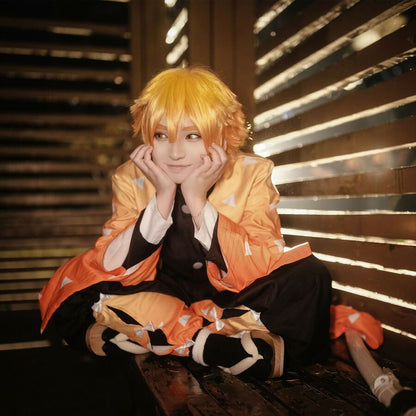 Kimetsu no Yaiba Agatsuma Zenitsu Cosplay Costume