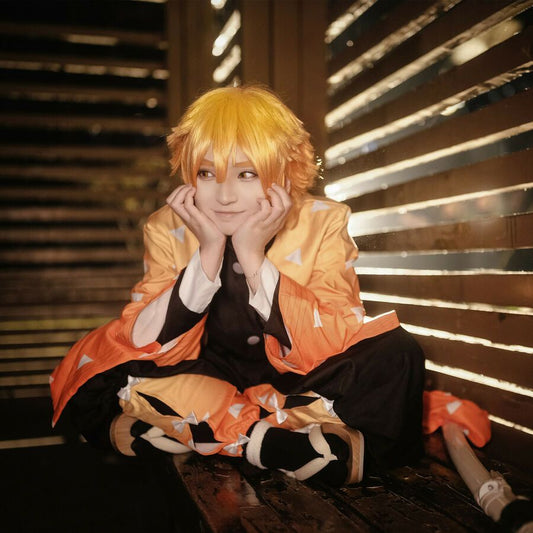 Kimetsu no Yaiba Agatsuma Zenitsu Cosplay Costume