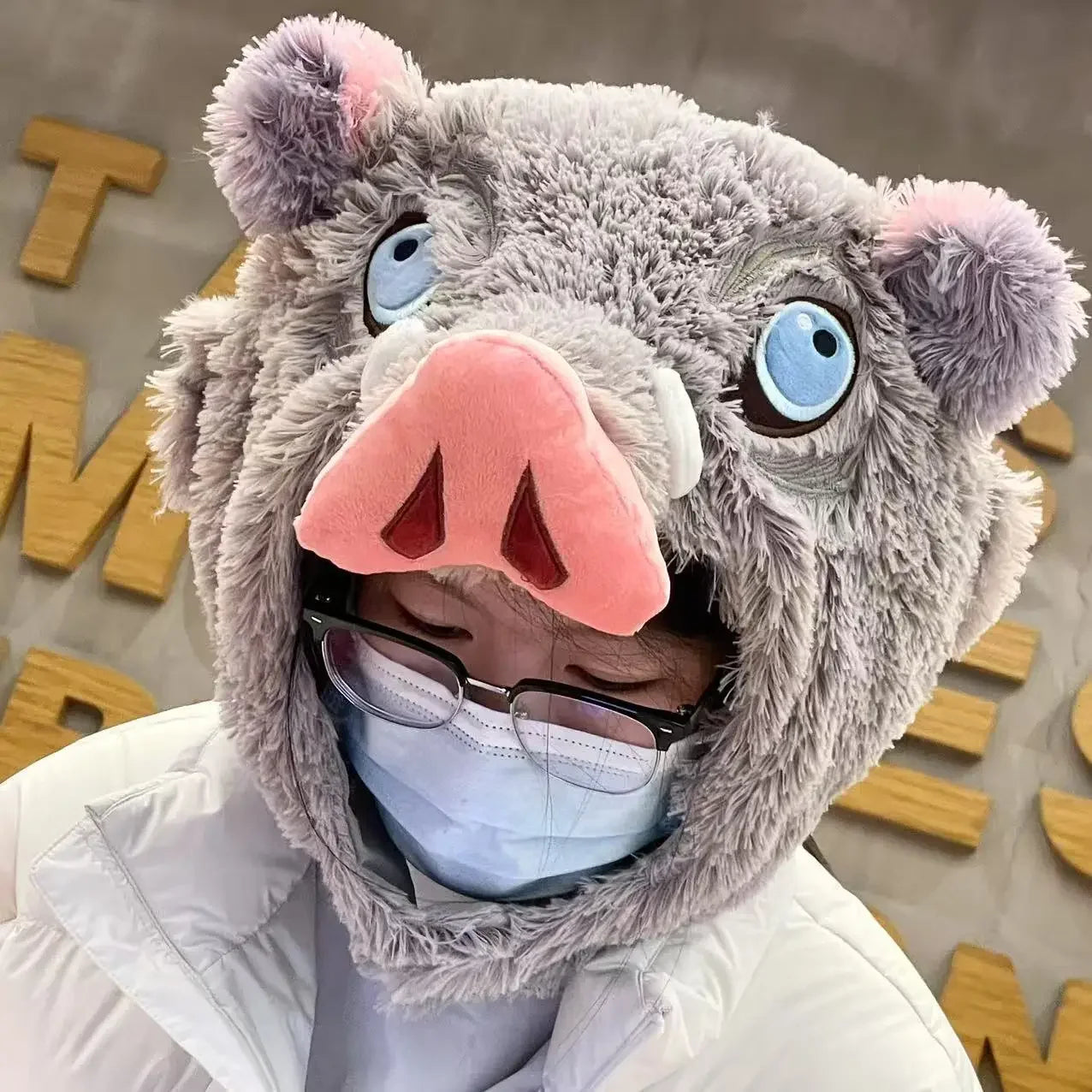 Head Plush Hat  Inosuke