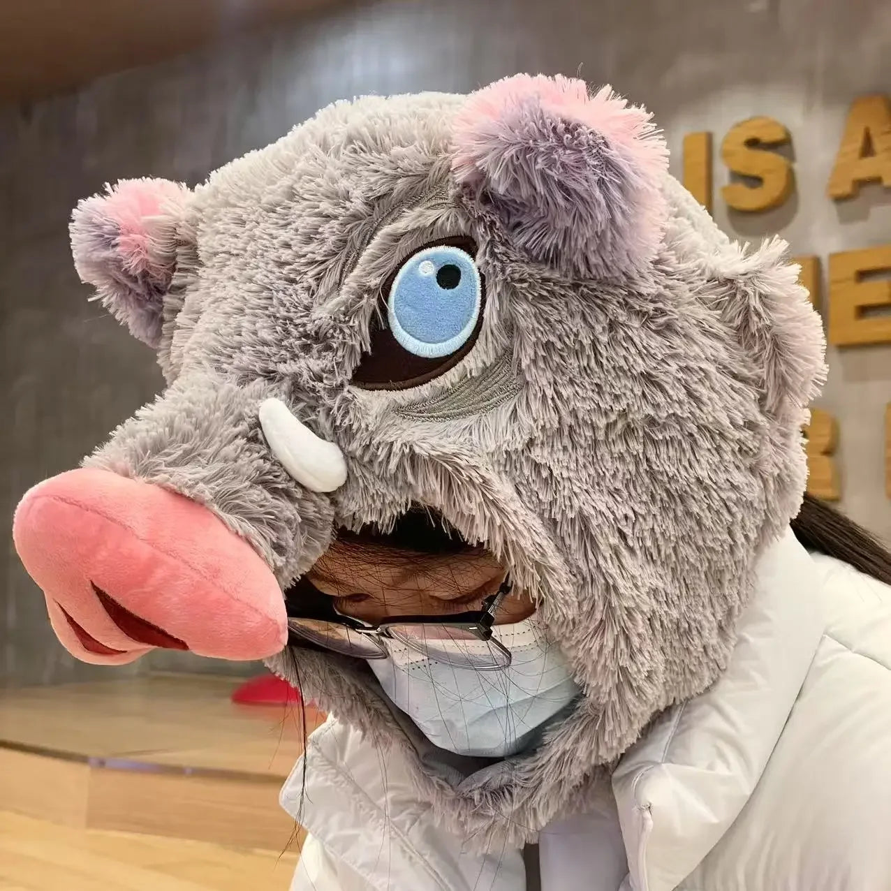 Head Plush Hat  Inosuke