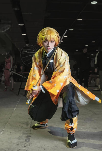Kimetsu no Yaiba Agatsuma Zenitsu Cosplay Costume