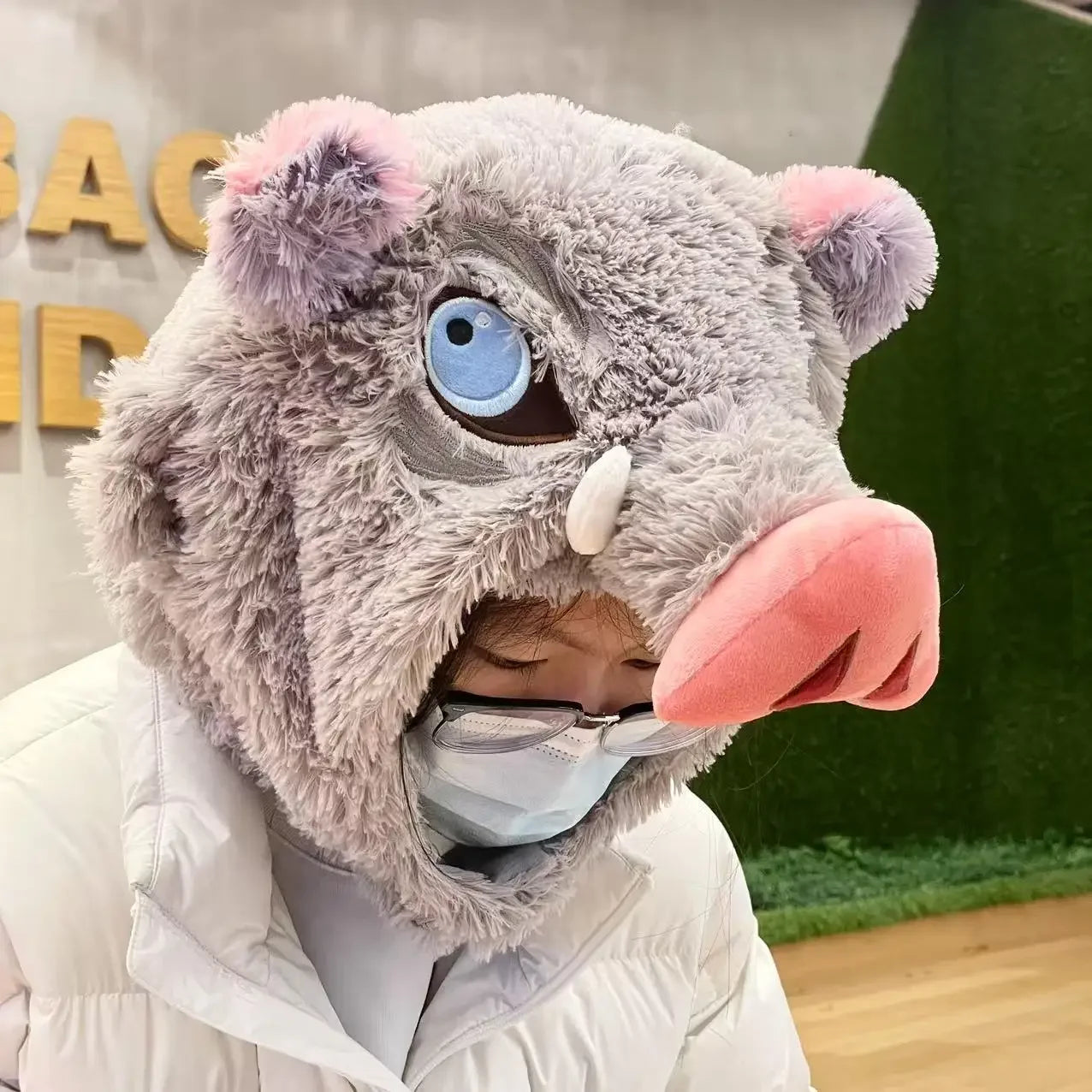 Head Plush Hat  Inosuke